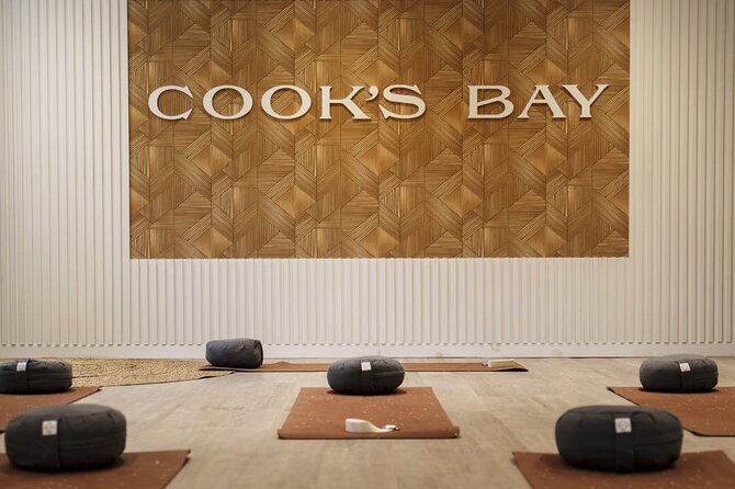 Air-conditioned studio yoga class at Cooks Bay Hotel and Suites - What Cindy’s one-hour session feels like