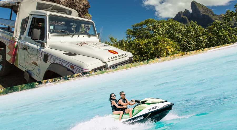 Bora Bora Adventure Day: 4X4 and Jet Ski with Lunch - Starting in Bora Bora and sorting out the pickup