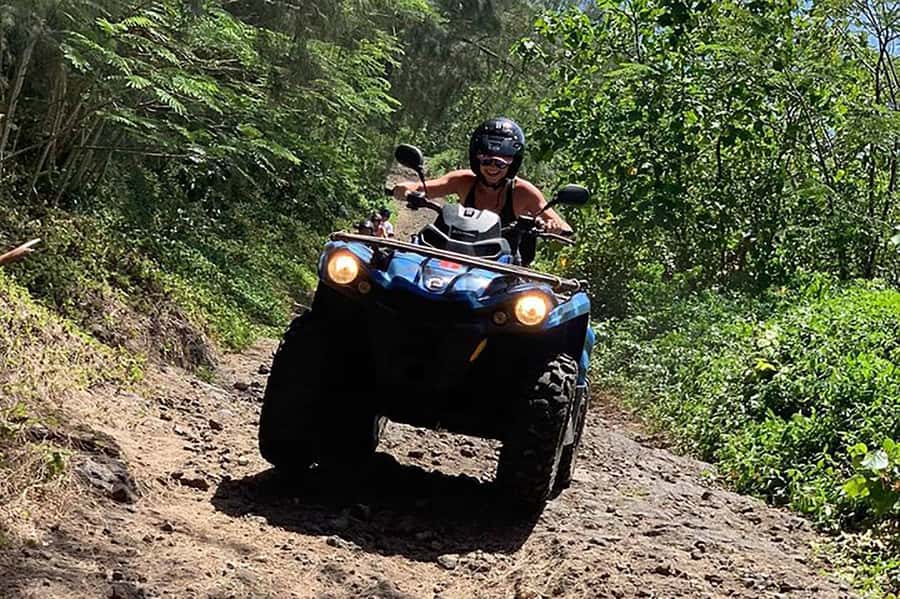 Bora Bora Adventures ATV / QUADS Tours - Starting in Vaitape and getting ready to ride