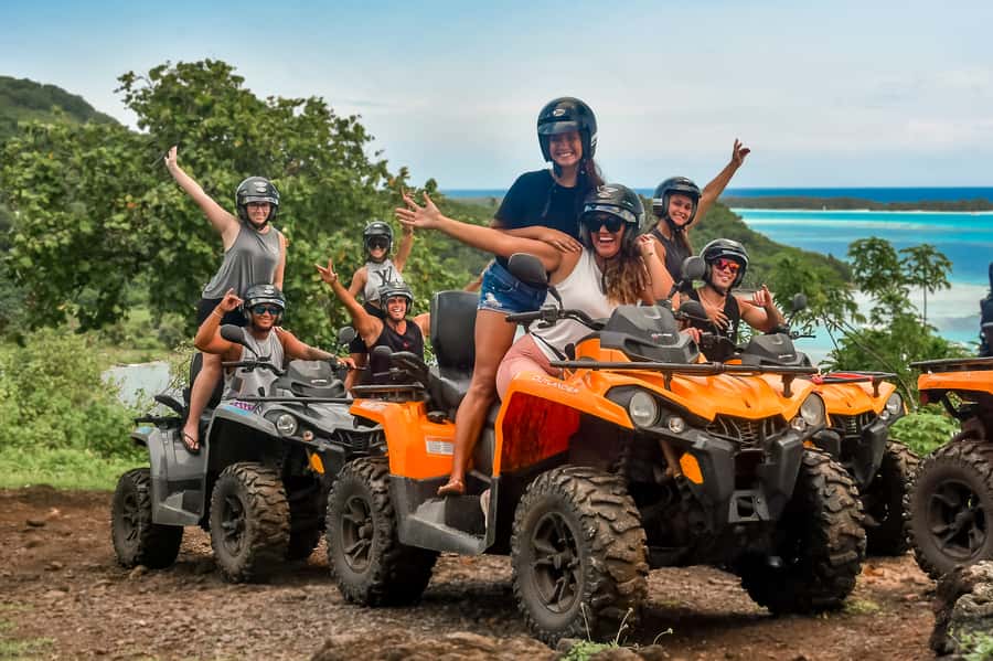 Bora Bora: Combo ATV & Jet Ski Day Trip with Polynesian BBQ - Morning roads, viewpoints, and WWII guns