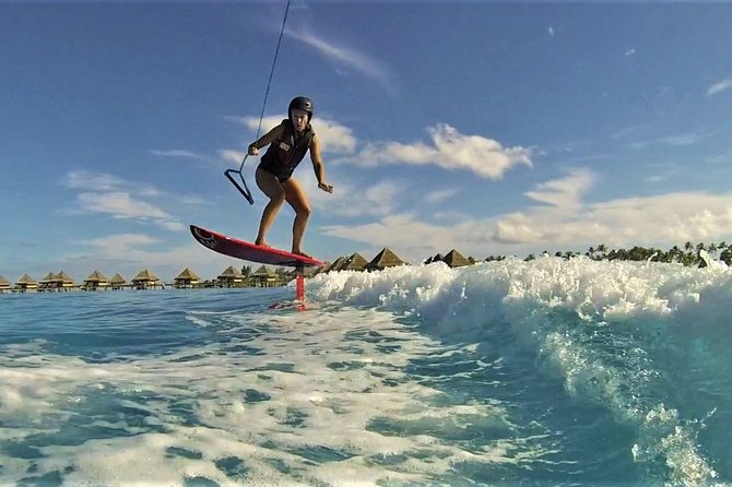 Bora Bora Water Sport : Wakeboard Ski Tube - Wakeboarding over Bora Bora’s clear lagoon