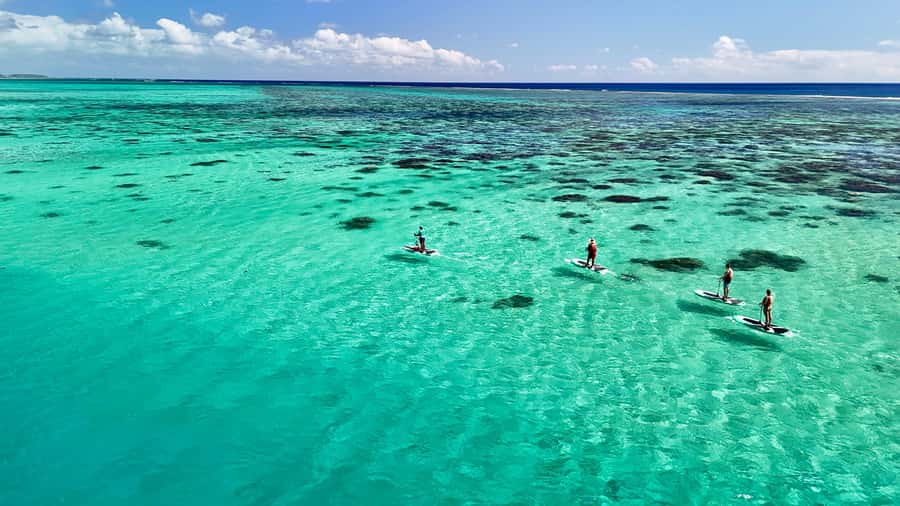 E-Board private tour of Moorea lagoon - Learning the E-Board before crossing the lagoon