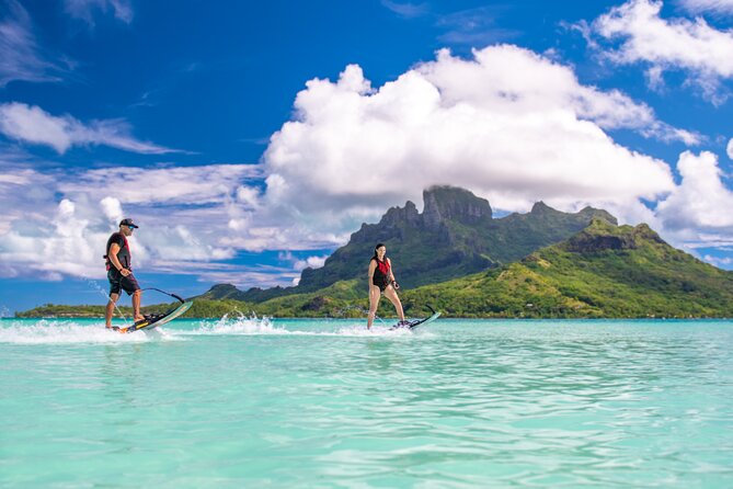 Private Jetboard Lessons with Instructor in Bora Bora - Riding a JETSURF board beneath Mount Otemanu