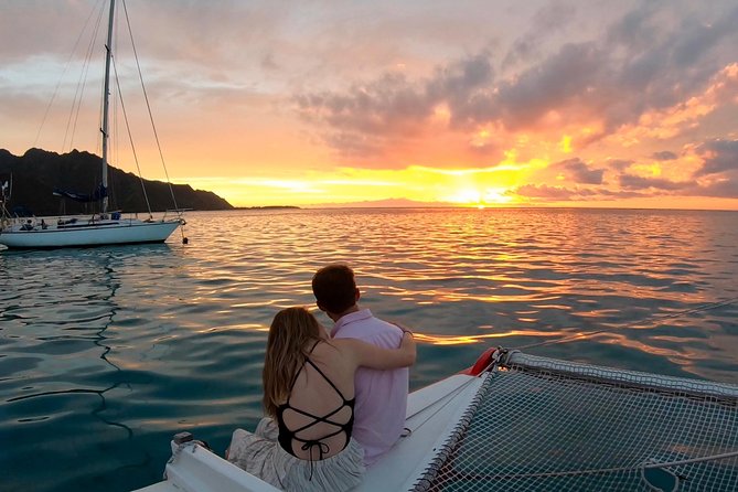 PRIVATE Sunset Cruise : Moorea Sailing on a Catamaran named Taboo - Cook’s Bay, island stories, and changing light