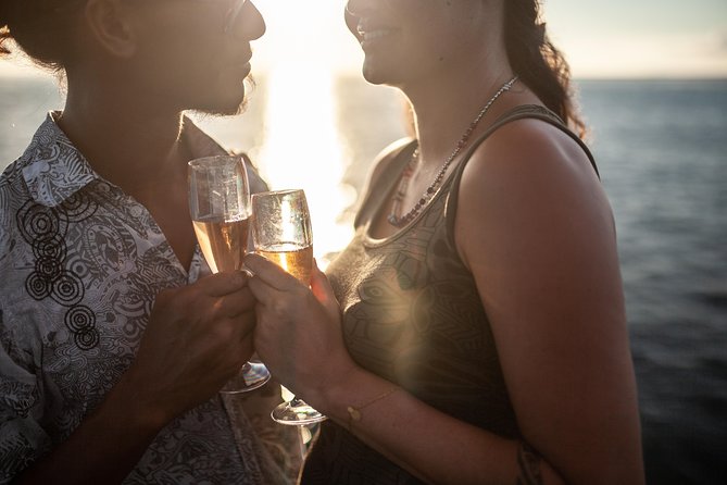 Toa Boat Bora Bora Private Sunset On Majestic Pontoon Boat - Champagne, local beer, and tropical fruit